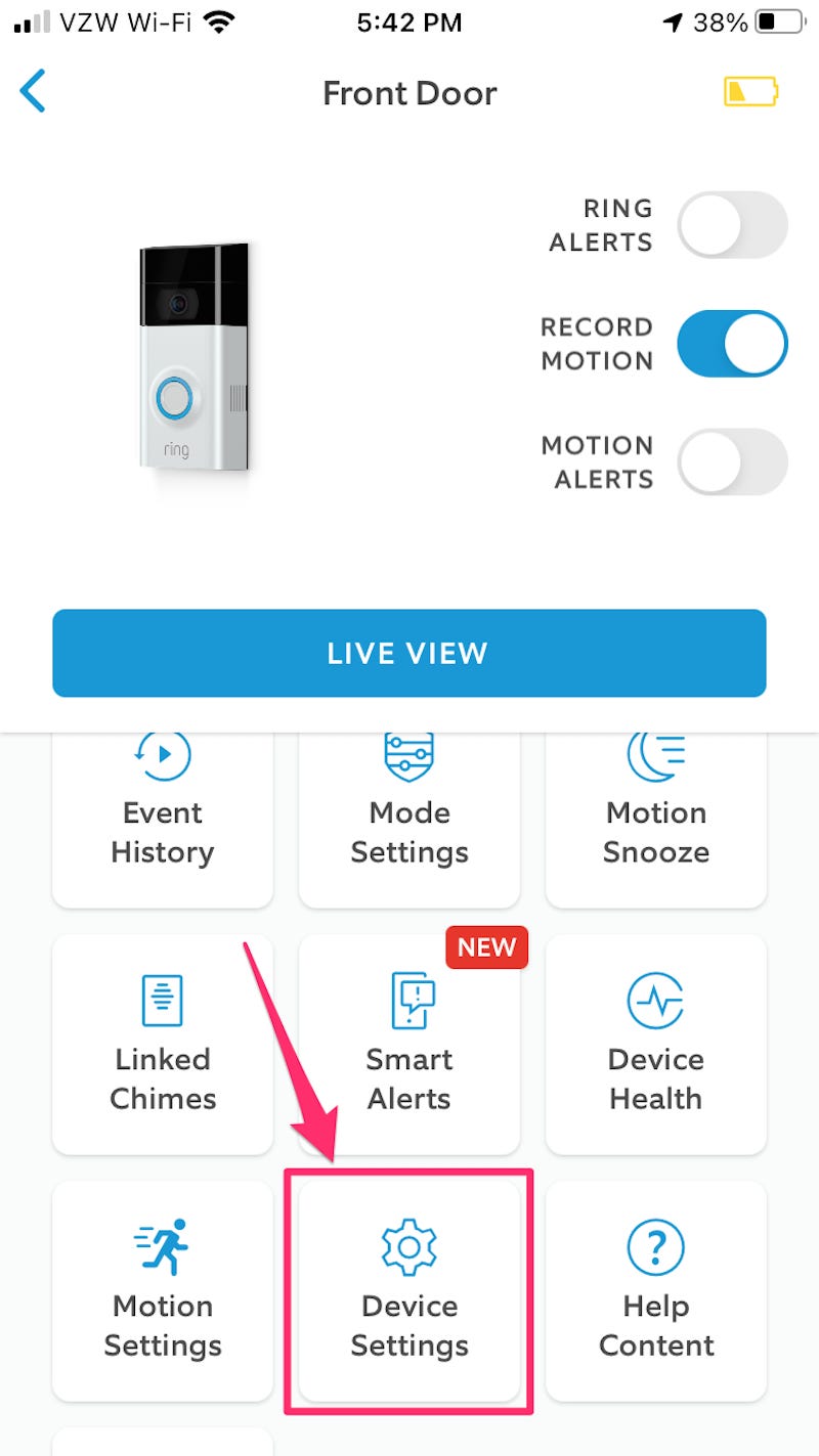 Reset Ring Doorbell Account