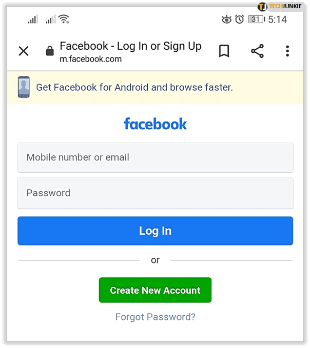 Reset Facebook App Password Android