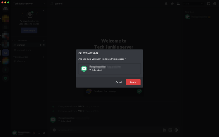 Delete Message In Discord