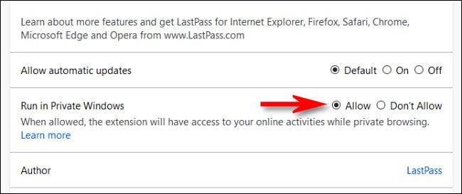 Activate Firefox Extension Private Browsing Mode