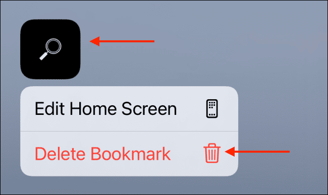 Tap And Hold Shortcut Icon And Select Delete Bookmark
