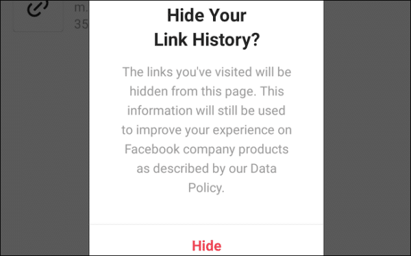 Hide Link History Instagram