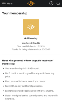 Cancel Audible Subscription Android 
