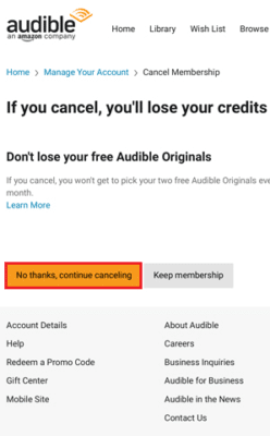 Cancel Audible Subscription Android 