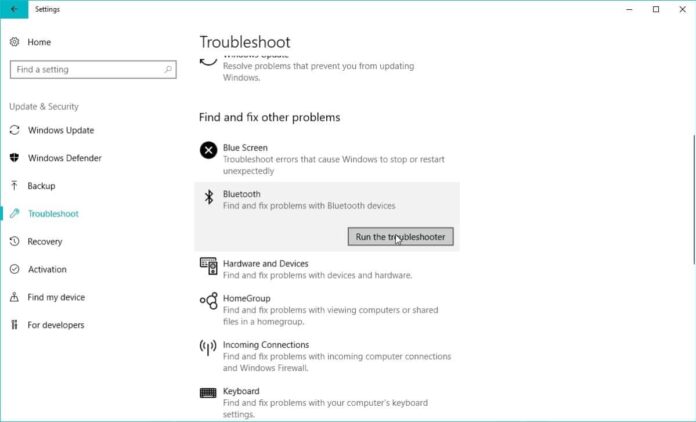 Bluetooth Troubleshooter