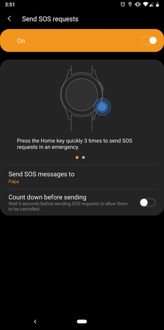 Enable SOS Messages Samsung Galaxy 