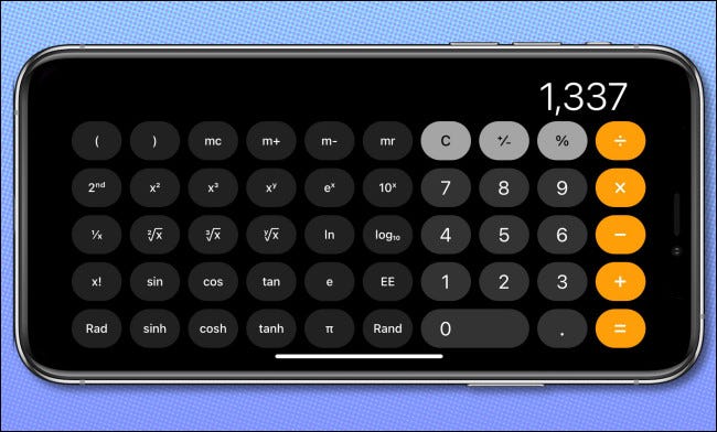 Calculator Horizontal Example