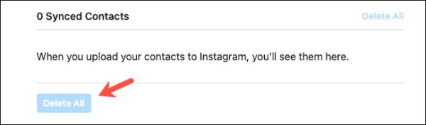 Delete Synced Contacts Instagram