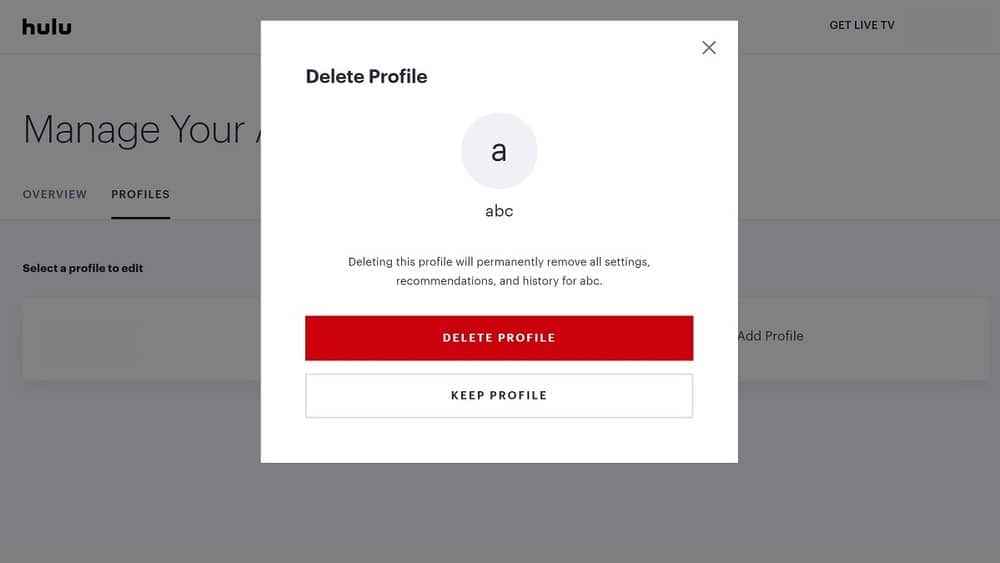 Delete Hulu Profile On Android