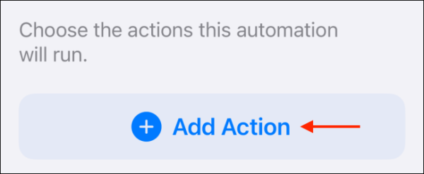 Tap Add Action From Automation