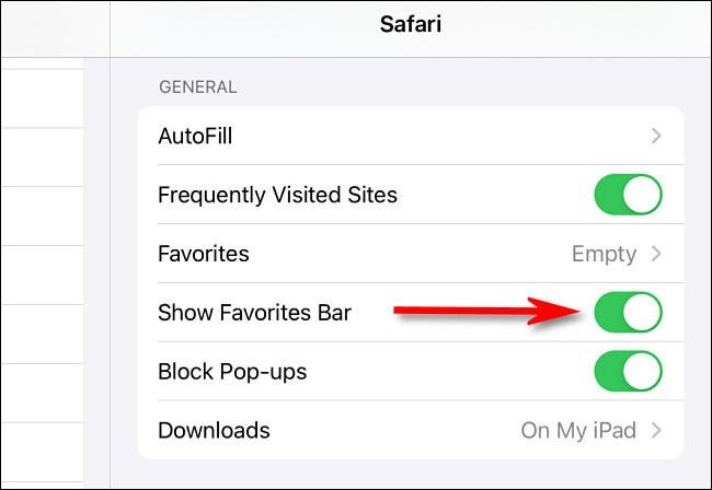 Safari Settings Show Favorites Bar