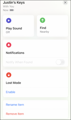 Airtags Overview And Settings Page In Find My App