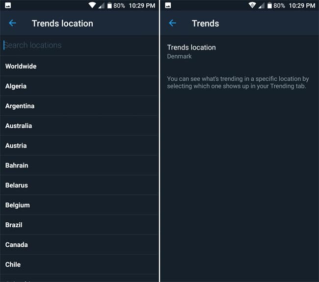 Change Twitter Trends Location