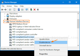 Disable Display Touch On Windows 10