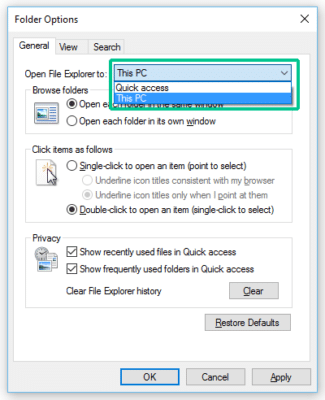 Change WinKey + E Shortcut Windows 10