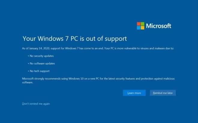 Windows 7 Full Screen Support Notification