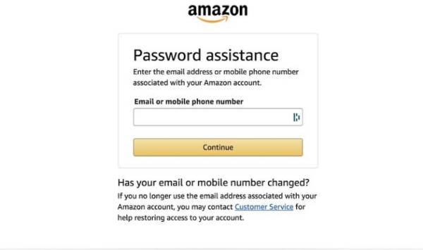 Change Reset Amazon Password