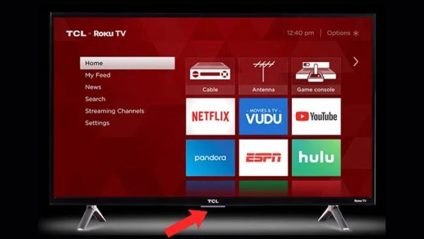 tcl roku tv power on off button
