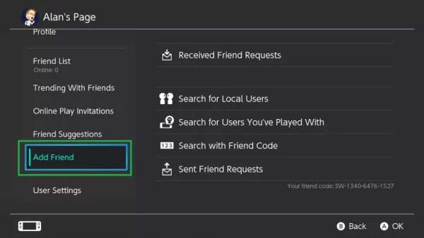 Select The Add Friend Option
