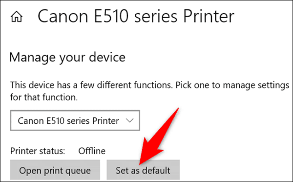 6 Set Default Printer Windows 10