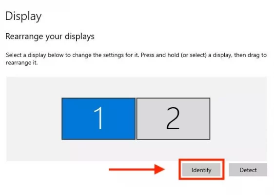 Select Identify To Check The Arrangement Of Your Displays