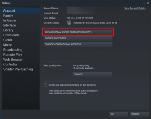 Steam Manage Steam Guard Account Security 650x514