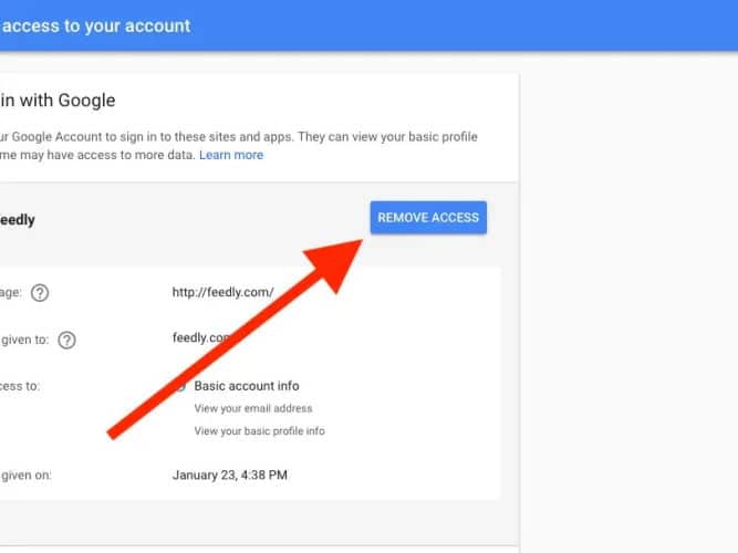 Remove Services Access From Google Account
