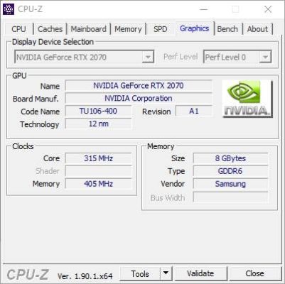 graphics card memory on CPU-Z