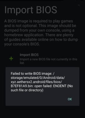 import bios error aethersx2
